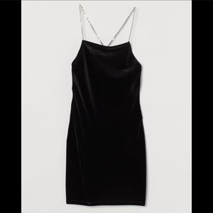 Divided Brand H&M Small Black Velvet Mini Dress